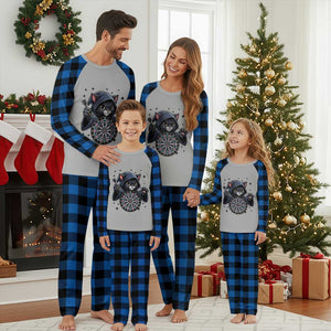 Funny Grim Reaper Cat Dart Player Plaid Pajama Set Gothic Dartist Gift TS12 Blue Plaid Print Your Wear