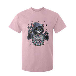 Funny Grim Reaper Cat Dart Player T Shirt For Kid Gothic Dartist Gift TS12 Light Pink Print Your Wear