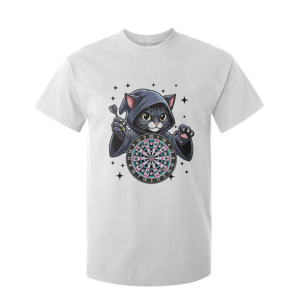 Funny Grim Reaper Cat Dart Player T Shirt For Kid Gothic Dartist Gift TS12 White Print Your Wear