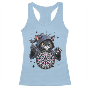 Funny Grim Reaper Cat Dart Player Racerback Tank Top Gothic Dartist Gift TS12 Light Blue Print Your Wear