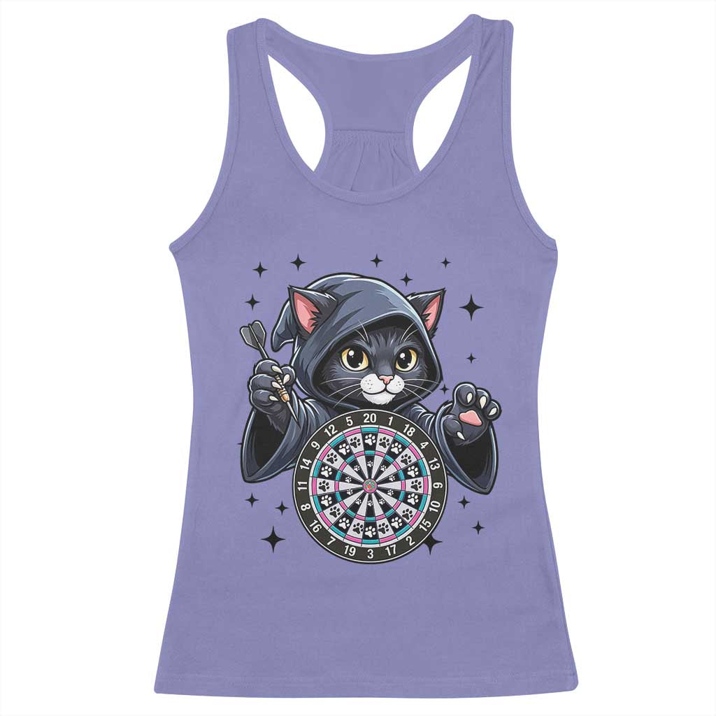 Funny Grim Reaper Cat Dart Player Racerback Tank Top Gothic Dartist Gift TS12 Violet Print Your Wear