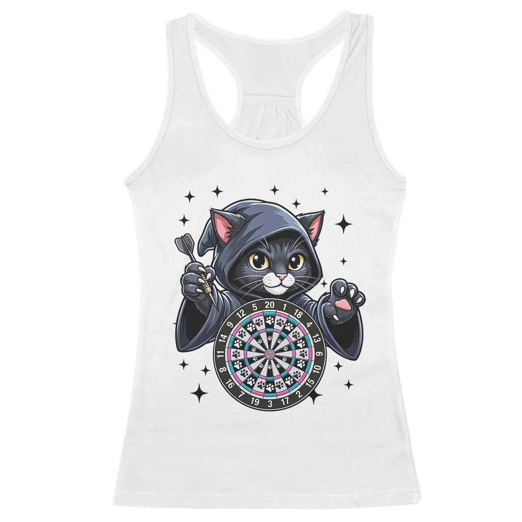 Funny Grim Reaper Cat Dart Player Racerback Tank Top Gothic Dartist Gift TS12 White Print Your Wear