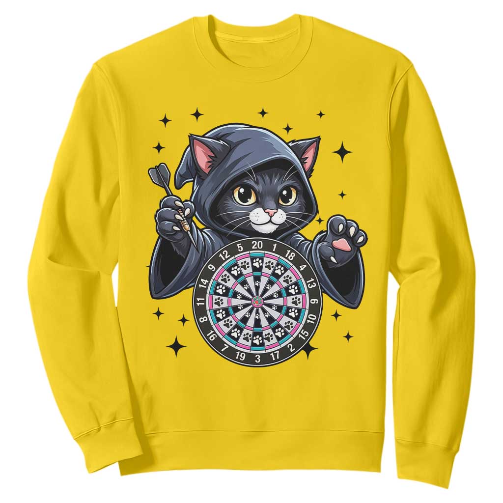 Funny Grim Reaper Cat Dart Player Sweatshirt Gothic Dartist Gift TS12 Daisy Print Your Wear