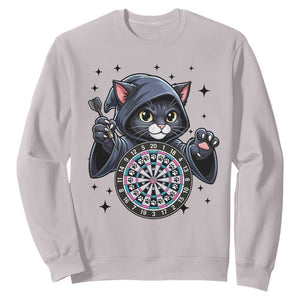 Funny Grim Reaper Cat Dart Player Sweatshirt Gothic Dartist Gift TS12 Ice Gray Print Your Wear