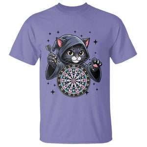 Funny Grim Reaper Cat Dart Player T Shirt Gothic Dartist Gift TS12 Violet Print Your Wear