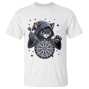 Funny Grim Reaper Cat Dart Player T Shirt Gothic Dartist Gift TS12 White Print Your Wear