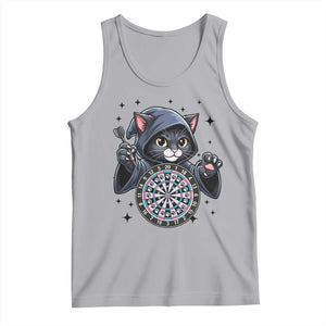 Funny Grim Reaper Cat Dart Player Tank Top Gothic Dartist Gift TS12 Athletic Heather Print Your Wear