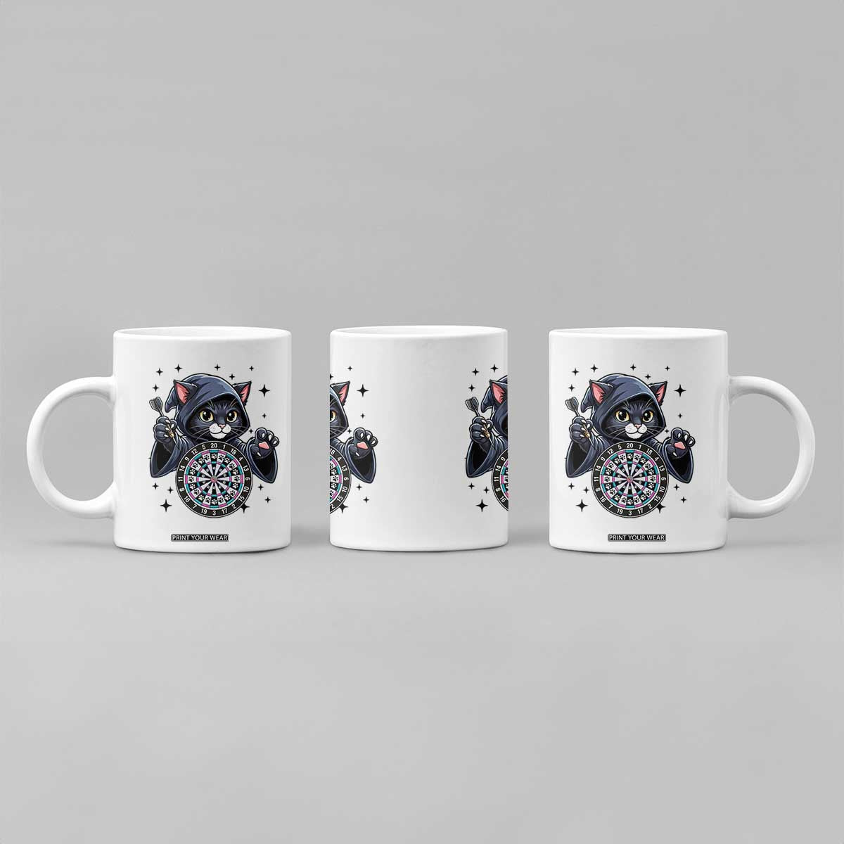 Funny Grim Reaper Cat Dart Player Coffee Mug Gothic Dartist Gift TS12 Print Your Wear