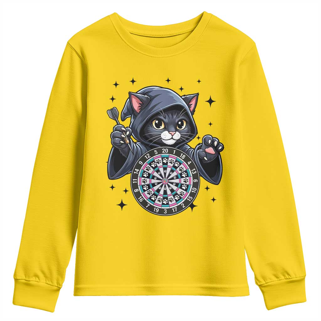 Funny Grim Reaper Cat Dart Player Youth Sweatshirt Gothic Dartist Gift TS12 Daisy Print Your Wear