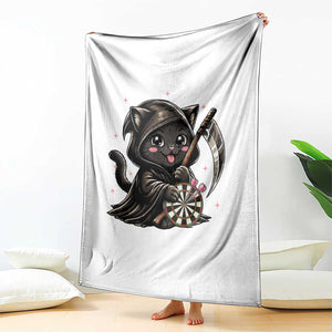 Dark Reaper Cat Throwing Darts Throw Blanket Funny Pub Game Gift TS12 Print Your Wear