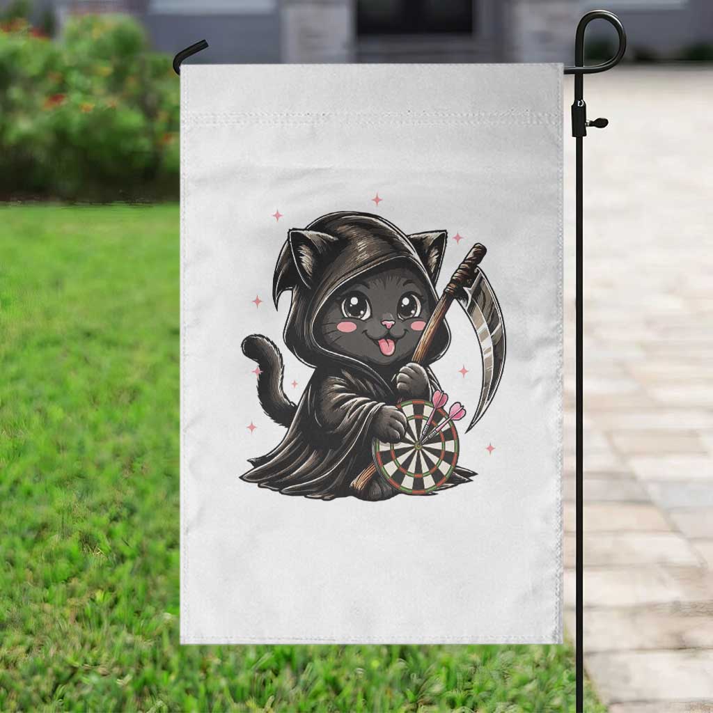 Dark Reaper Cat Throwing Darts Garden Flag Funny Pub Game Gift TS12 Print Your Wear