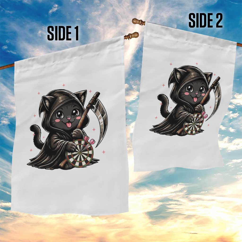 Dark Reaper Cat Throwing Darts Garden Flag Funny Pub Game Gift TS12 Print Your Wear