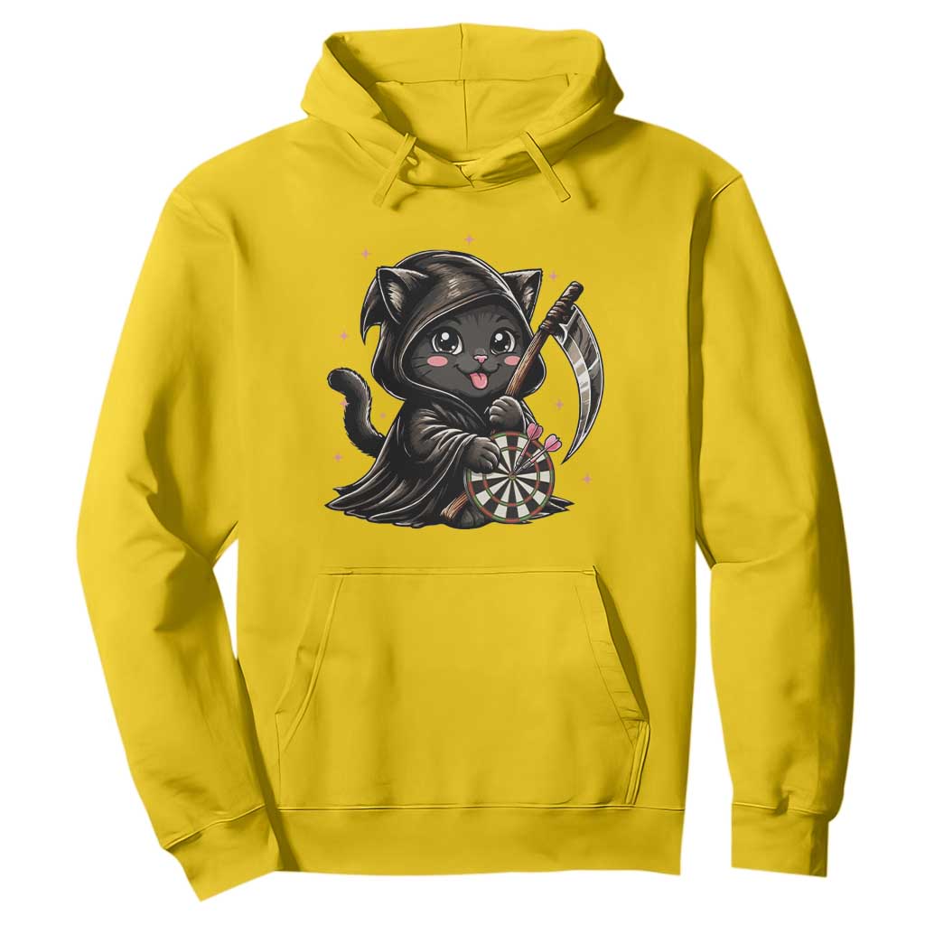 Dark Reaper Cat Throwing Darts Hoodie Funny Pub Game Gift TS12 Daisy Print Your Wear