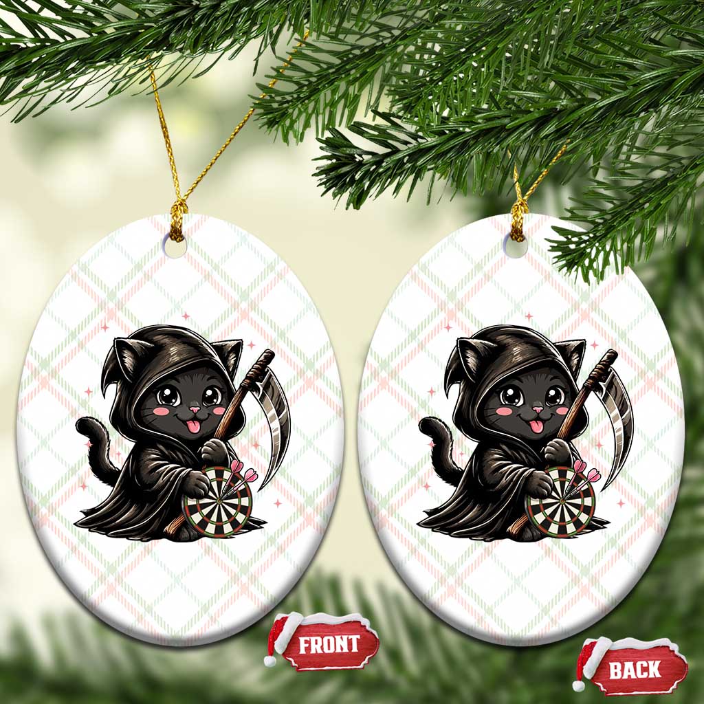 Dark Reaper Cat Throwing Darts Ceramic Ornament Funny Pub Game Gift TS12 Print Your Wear