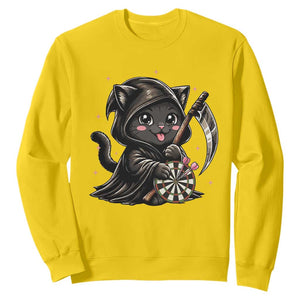Dark Reaper Cat Throwing Darts Sweatshirt Funny Pub Game Gift TS12 Daisy Print Your Wear