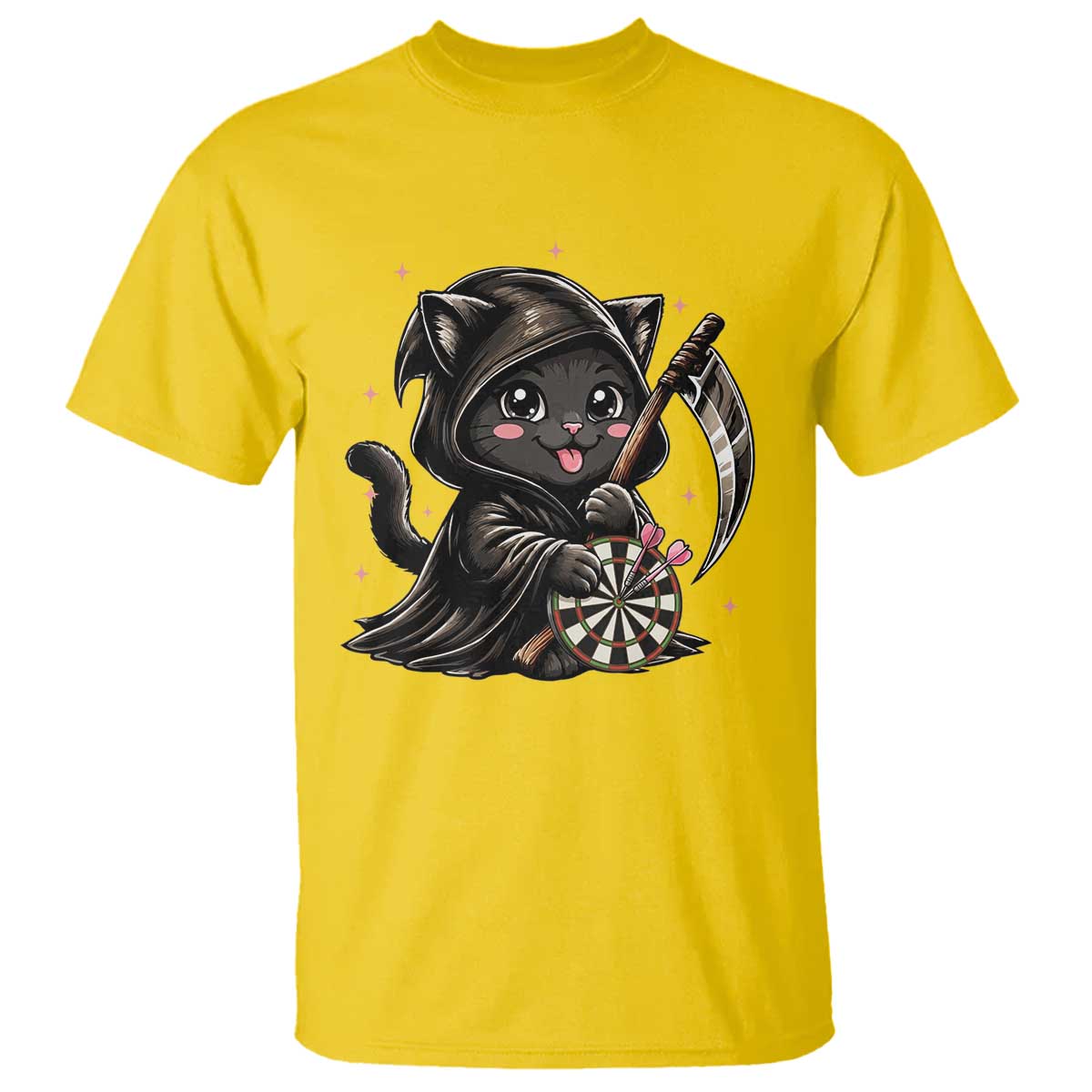 Dark Reaper Cat Throwing Darts T Shirt Funny Pub Game Gift TS12 Daisy Print Your Wear