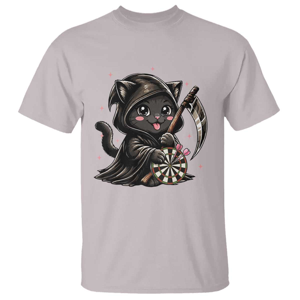 Dark Reaper Cat Throwing Darts T Shirt Funny Pub Game Gift TS12 Ice Gray Print Your Wear