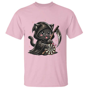 Dark Reaper Cat Throwing Darts T Shirt Funny Pub Game Gift TS12 Light Pink Print Your Wear