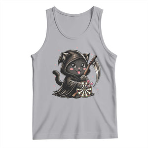 Dark Reaper Cat Throwing Darts Tank Top Funny Pub Game Gift TS12 Athletic Heather Print Your Wear