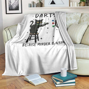 Funny Grumpy Cat Darts Throw Blanket Because Murder Is Wrong TS12 Print Your Wear