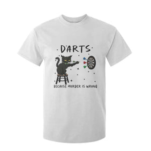 Funny Grumpy Cat Darts T Shirt For Kid Because Murder Is Wrong TS12 White Print Your Wear