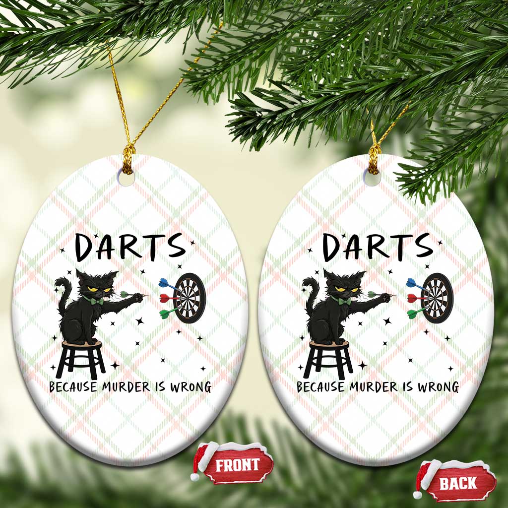 Funny Grumpy Cat Darts Ceramic Ornament Because Murder Is Wrong TS12 Print Your Wear