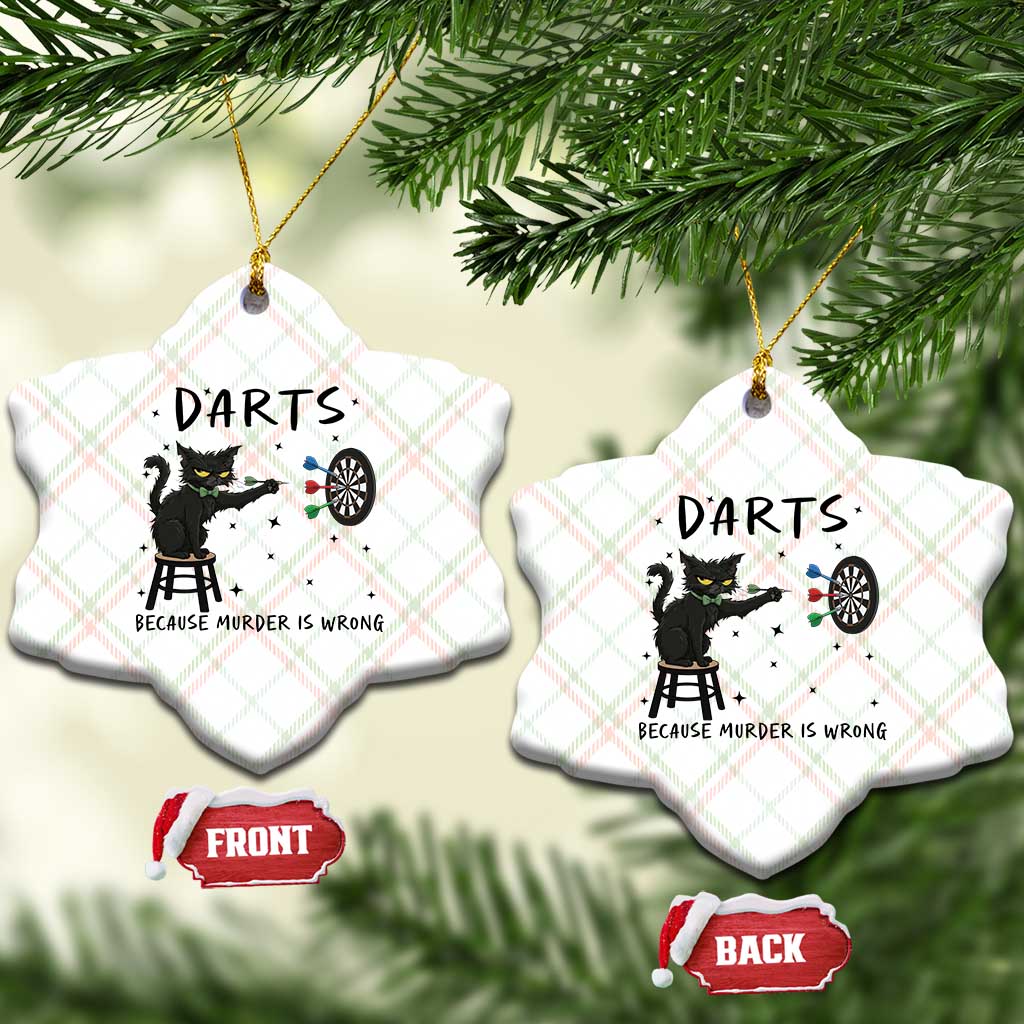Funny Grumpy Cat Darts Ceramic Ornament Because Murder Is Wrong TS12 Print Your Wear
