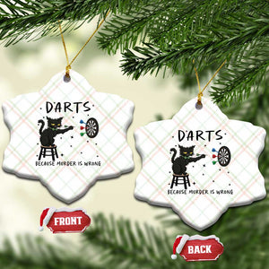 Funny Grumpy Cat Darts Ceramic Ornament Because Murder Is Wrong TS12 Print Your Wear