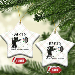 Funny Grumpy Cat Darts Ceramic Ornament Because Murder Is Wrong TS12 Print Your Wear