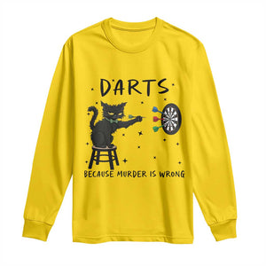 Funny Grumpy Cat Darts Long Sleeve Shirt Because Murder Is Wrong TS12 Daisy Print Your Wear