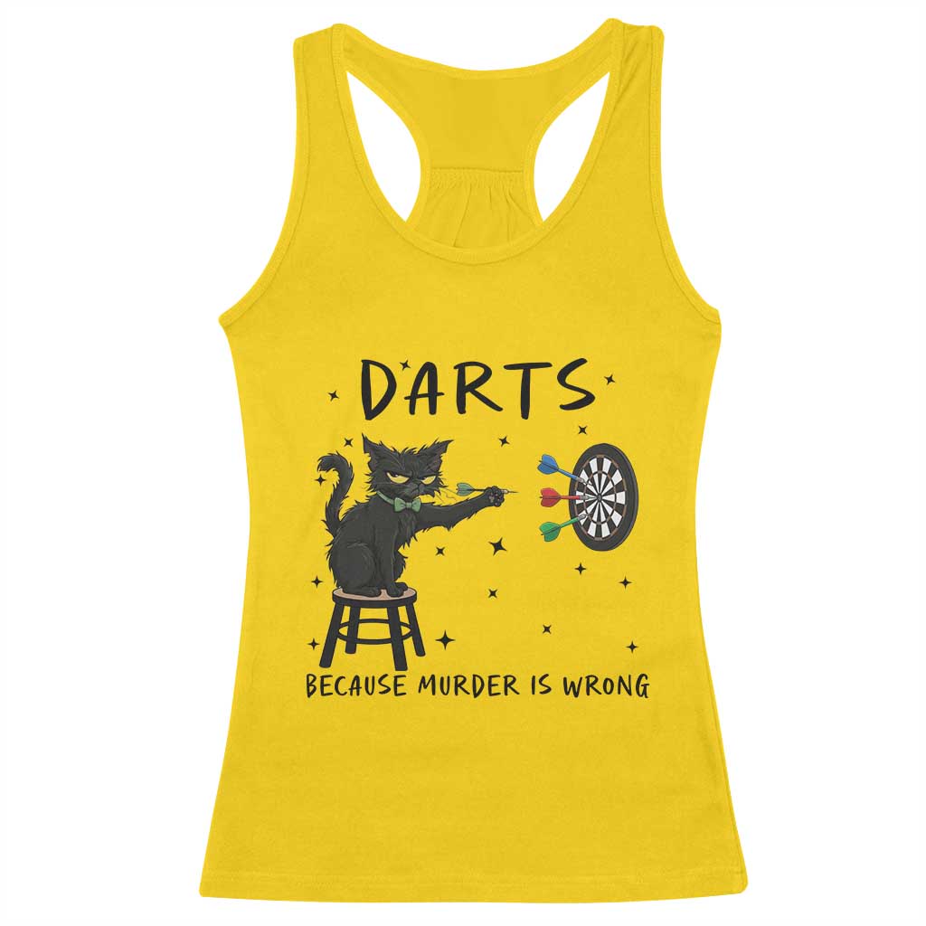 Funny Grumpy Cat Darts Racerback Tank Top Because Murder Is Wrong TS12 Daisy Print Your Wear