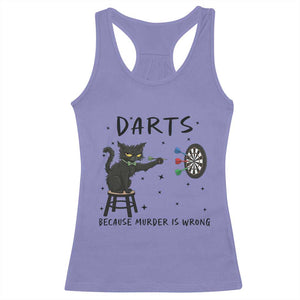 Funny Grumpy Cat Darts Racerback Tank Top Because Murder Is Wrong TS12 Violet Print Your Wear