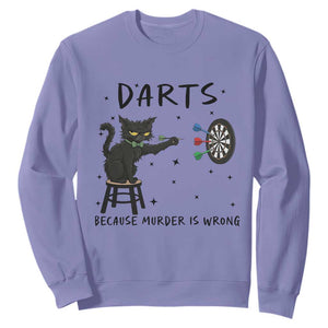 Funny Grumpy Cat Darts Sweatshirt Because Murder Is Wrong TS12 Violet Print Your Wear