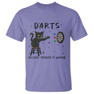 Funny Grumpy Cat Darts T Shirt Because Murder Is Wrong TS12 Violet Print Your Wear
