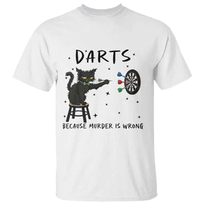 Funny Grumpy Cat Darts T Shirt Because Murder Is Wrong TS12 White Print Your Wear