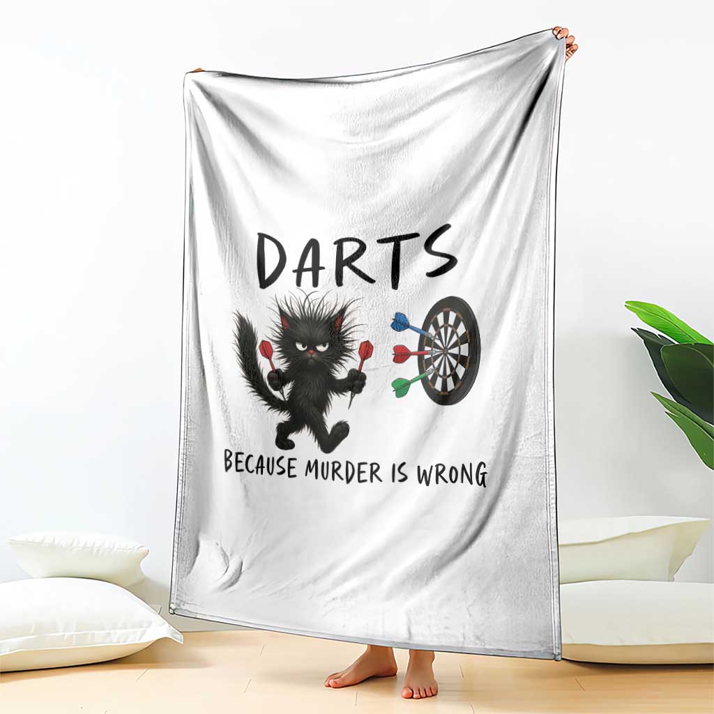 Funny Grumpy Cat Dart Player Throw Blanket Because Murder Is Wrong Pub Game Gift TS12 Print Your Wear