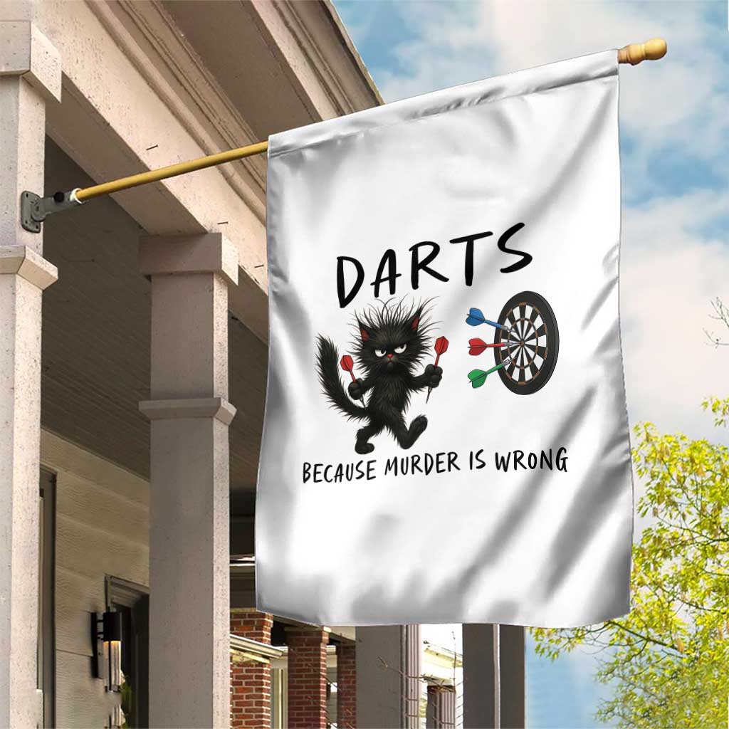 Funny Grumpy Cat Dart Player Garden Flag Because Murder Is Wrong Pub Game Gift TS12 Print Your Wear