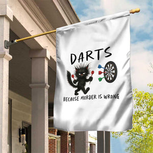 Funny Grumpy Cat Dart Player Garden Flag Because Murder Is Wrong Pub Game Gift TS12 Print Your Wear