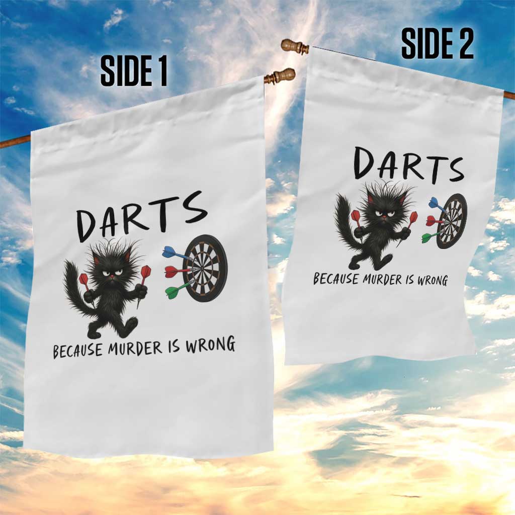 Funny Grumpy Cat Dart Player Garden Flag Because Murder Is Wrong Pub Game Gift TS12 Print Your Wear