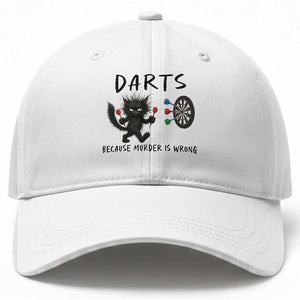 Funny Grumpy Cat Dart Player Baseball Cap Because Murder Is Wrong Pub Game Gift TS12 Print Your Wear