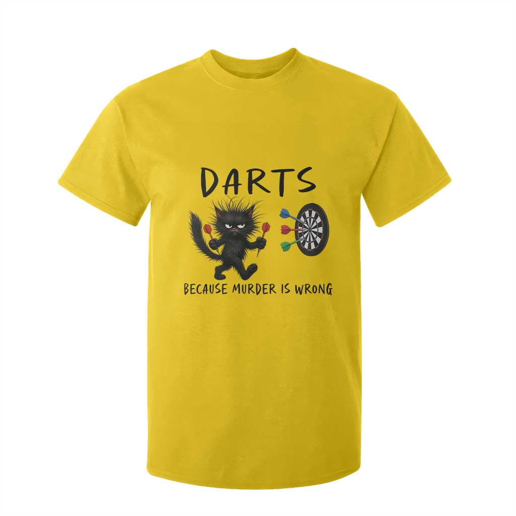 Funny Grumpy Cat Dart Player T Shirt For Kid Because Murder Is Wrong Pub Game Gift TS12 Daisy Print Your Wear