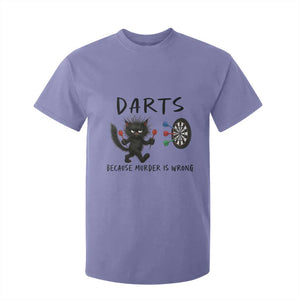 Funny Grumpy Cat Dart Player T Shirt For Kid Because Murder Is Wrong Pub Game Gift TS12 Violet Print Your Wear