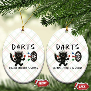 Funny Grumpy Cat Dart Player Ceramic Ornament Because Murder Is Wrong Pub Game Gift TS12 Print Your Wear