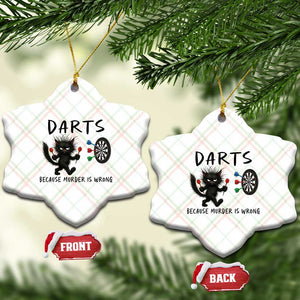 Funny Grumpy Cat Dart Player Ceramic Ornament Because Murder Is Wrong Pub Game Gift TS12 Print Your Wear