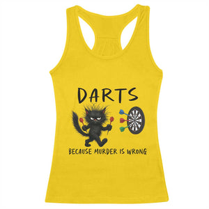 Funny Grumpy Cat Dart Player Racerback Tank Top Because Murder Is Wrong Pub Game Gift TS12 Daisy Print Your Wear