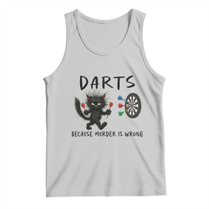 Funny Grumpy Cat Dart Player Tank Top Because Murder Is Wrong Pub Game Gift TS12 Ash Print Your Wear
