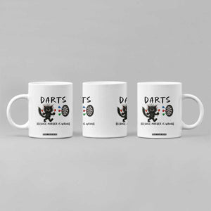 Funny Grumpy Cat Dart Player Coffee Mug Because Murder Is Wrong Pub Game Gift TS12 Print Your Wear