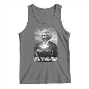 Frederick Douglass Tank Top Once You Learn To Read You Will Be Forever Free TS12 Black Heather Print Your Wear