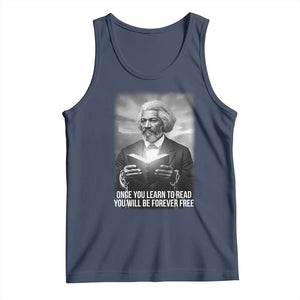 Frederick Douglass Tank Top Once You Learn To Read You Will Be Forever Free TS12 Navy Print Your Wear