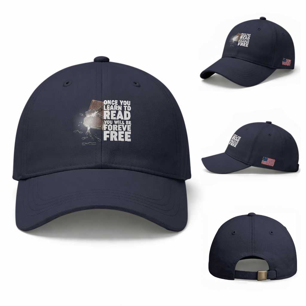 Frederick Douglass Freedom Quote Baseball Cap Once You Learn To Read TS12 Baseball Cap Universal Fit Navy Print Your Wear